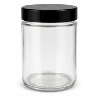Krukka 350 ml m/djúpu svörtu loki