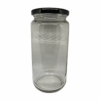 Krukka 1000 ml djúpt lok svart