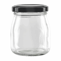 Krukka gler svart lok 150 ml