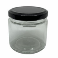 Krukka 150 ml m/svörtu loki