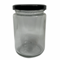 Krukka 350 ml m/djúpu svörtu loki