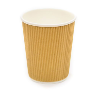 Kaffibolli 240ml 8oz rifflaður brúnn