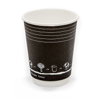 Kaffibolli 350ml 12oz svartur tvöfaldur