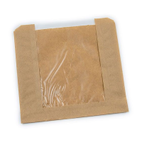 Poki með glugga 175x175mm brúnn